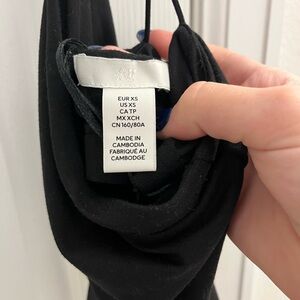 **H&M Black Strappy Back Halter Bodysuit, Size XS**